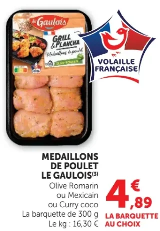 Médaillons de poulet Le Gaulois