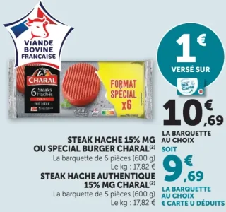 Steak Haché 15% MG ou Spécial Burger Charal