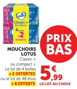 Mouchoirs Lotus Classic +