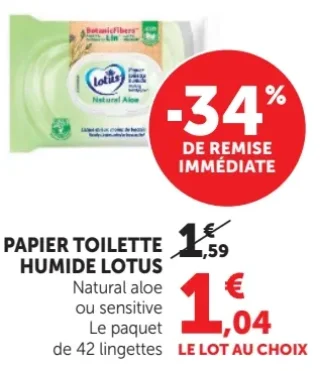 Papier Toilette Humide Lotus Natural Aloe