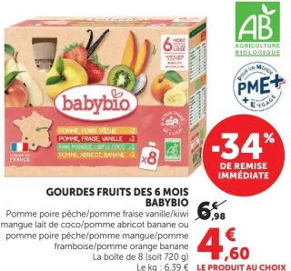 Babybio Gourdes fruits dès 6 mois