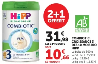 HiPP Biologique Combiotic Croissance 3 dès 10 mois