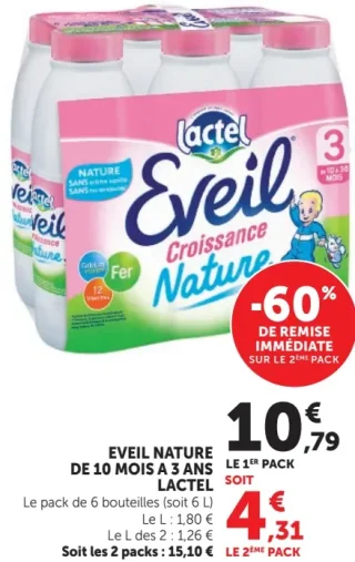 Lactel Éveil Nature Croissance de 10 mois à 3 ans