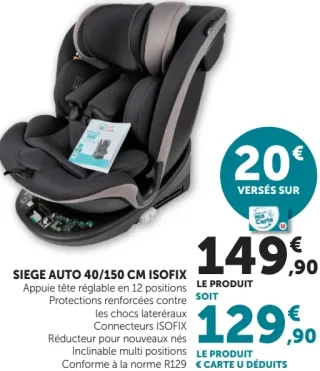 SIEGE AUTO 40/150 CM ISOFIX