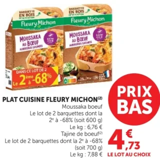 PLAT CUISINE FLEURY MICHON Moussaka boeuf ou Tajine de boeuf