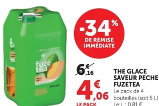 Thé Glacé Saveur Pêche Fuzetea