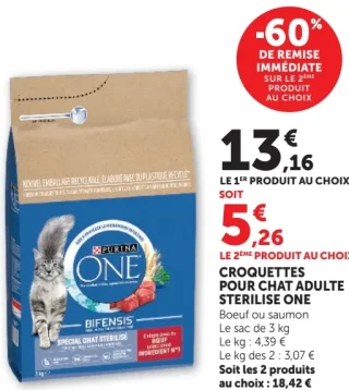 Croquettes pour chat adulte stérilisé Purina One