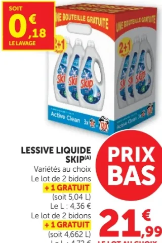 LESSIVE LIQUIDE SKIP Active Clean