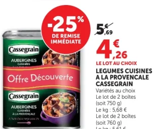 LEGUMES CUISINES A LA PROVENCALE CASSEGRAIN
