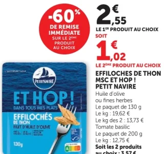 EFFILOCHES DE THON MSC ET HOP ! PETIT NAVIRE