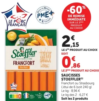 Saucisses Stoeffler Francfort ou Strasbourg