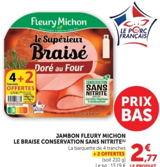 Jambon Fleury Michon Le Braise Conservation Sans Nitrite