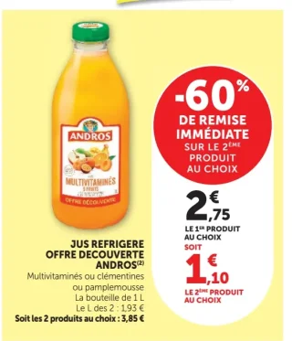 Jus réfrigéré offre découverte Andros