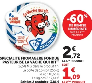 SPECIALITE FROMAGERE FONDUE PASTEURISE LA VACHE QUI RIT
