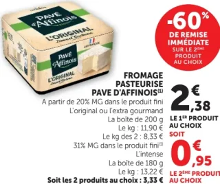 Fromage Pasteurise Pave d'Affinois