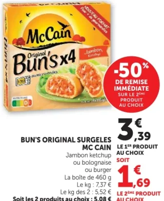 Bun's Original surgelés Mc Cain