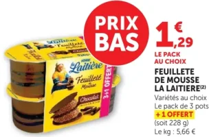 Feuilleté de mousse chocolat La Laitière