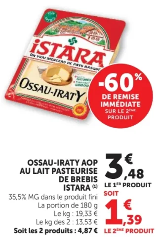 Ossau-Iraty AOP au lait pasteurisé de brebis Istara