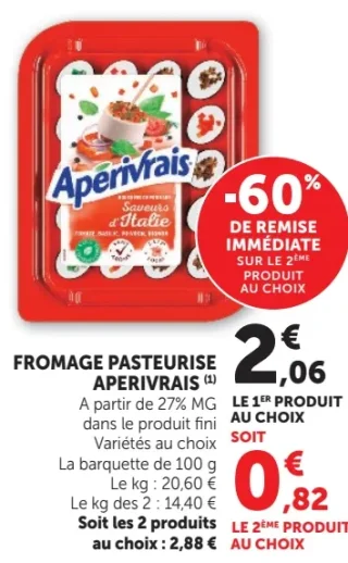 Fromage pasteurisé Apérivrais