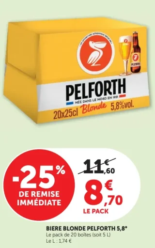 Biere blonde Pelforth 5,8°