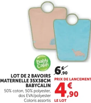 Lot de 2 bavoirs maternelle Babycalin