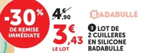 Lot de 2 cuillères en silicone Badabulle