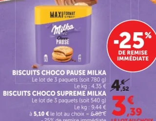 Biscuits Choco Pause Milka / Biscuits Choco Supreme Milka