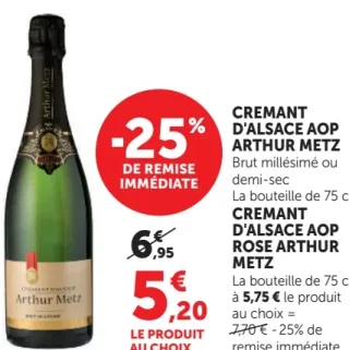 Crémant d'Alsace AOP Arthur Metz
