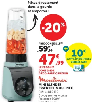 Moulinex Mini Blender Essentiel LM1E04F0