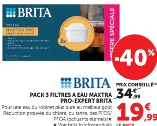 Pack 3 filtres à eau Maxtra Pro-expert Brita