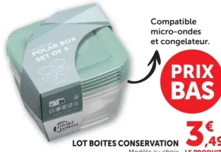 Lot boîtes conservation Polar Box