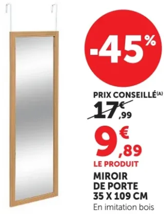 Miroir de porte 35 x 109 cm