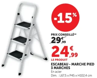 Escabeau - marche pied 3 marches