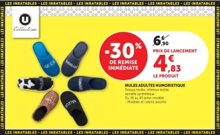 Mules adultes humoristique U Collection