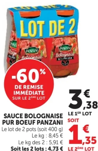 Sauce Bolognaise Pur Boeuf Panzani