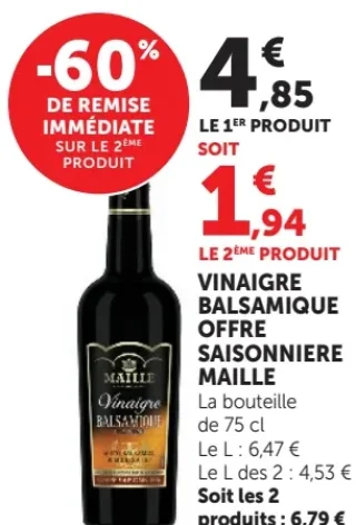 Vinaigre Balsamique Offre Saisonniere Maille
