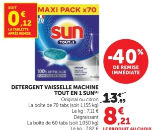 Détergent vaisselle machine Tout en 1 Sun