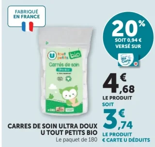 Carrés de soin ultra doux U Tout Petits Bio