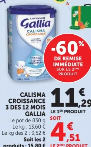 Calisma Croissance 3 des 12 mois Gallia