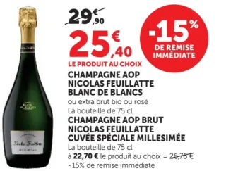 CHAMPAGNE AOP NICOLAS FEUILLATTE BLANC DE BLANCS / CHAMPAGNE AOP BRUT NICOLAS FEUILLATTE CUVÉE SPÉCIALE MILLÉSIMÉE