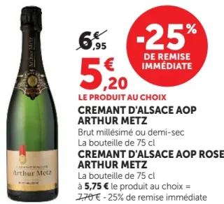 CREMANT D'ALSACE AOP ARTHUR METZ / CREMANT D'ALSACE AOP ROSE ARTHUR METZ