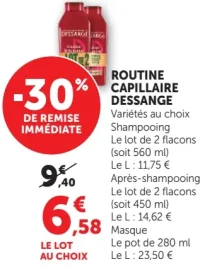 ROUTINE CAPILLAIRE DESSANGE Shampoing, Après-shampoing, Masque