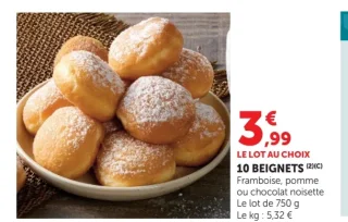 10 Beignets Framboise, pomme ou chocolat noisette