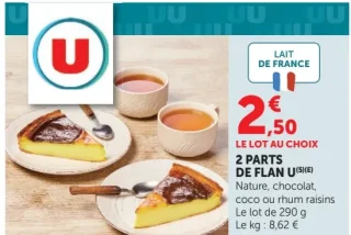 2 PARTS DE FLAN U