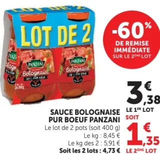 SAUCE BOLOGNAISE PUR BOEUF PANZANI