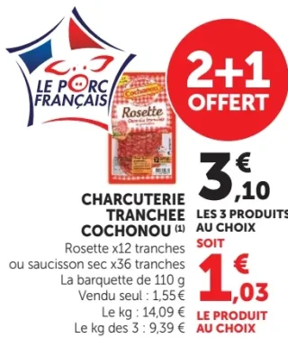 CHARCUTERIE TRANCHEE COCHONOU Rosette ou saucisson sec