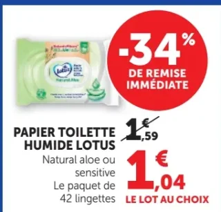 Papier toilette humide Lotus