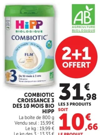Combiotic Croissance 3 des 10 mois bio Hipp