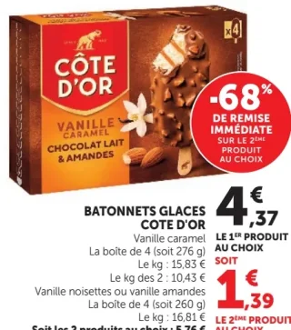 Bâtonnets glaces Côte d'Or