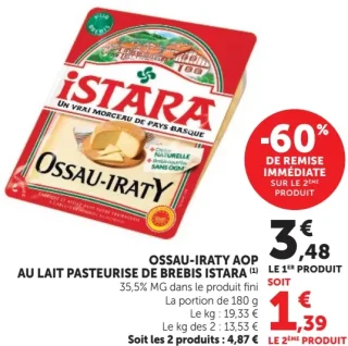 Ossau-Iraty AOP au lait pasteurisé de brebis Istara